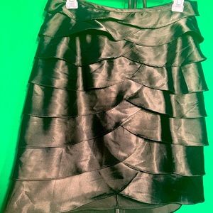 Size12 Scarlett Nite Silk Layered Black Skirt Back Zipper Very Elegant Chic